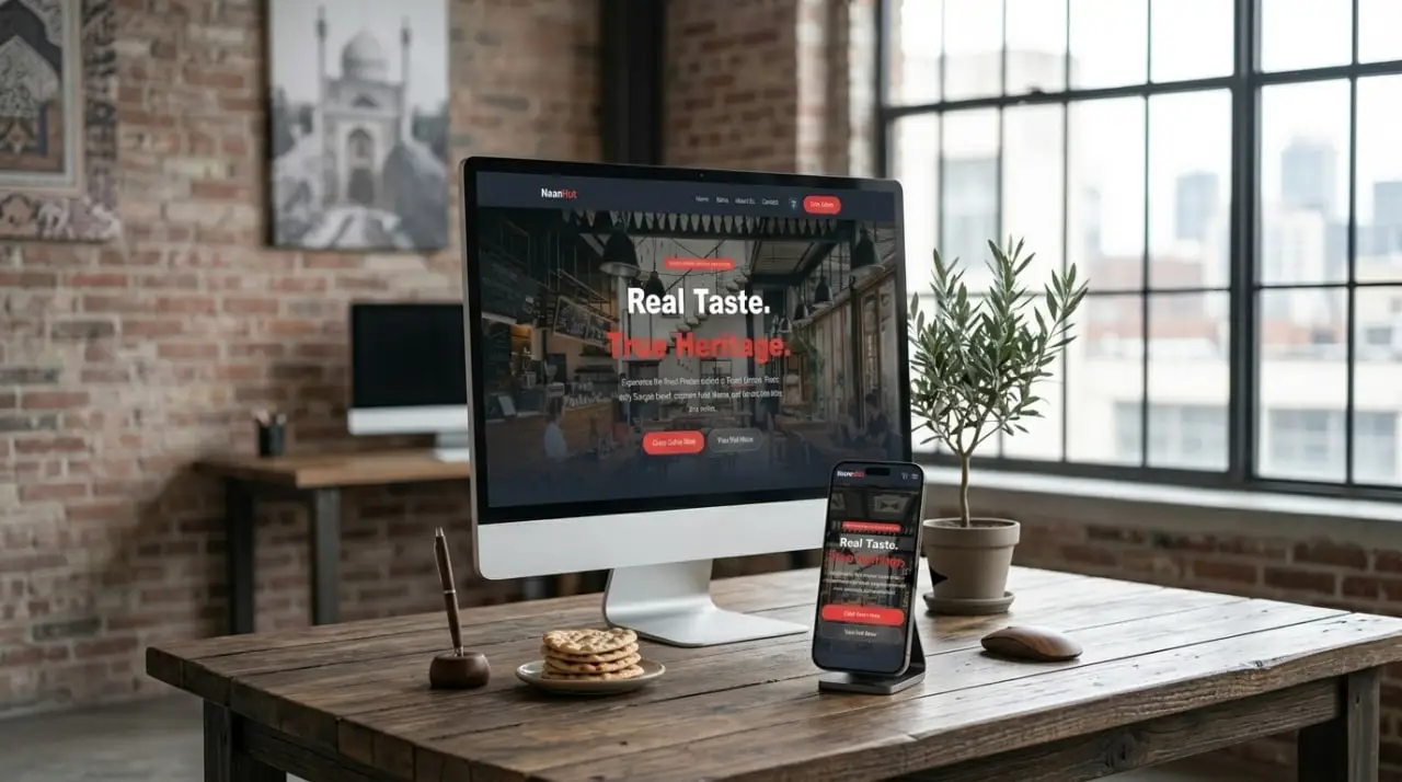 Naan Hut website mockup