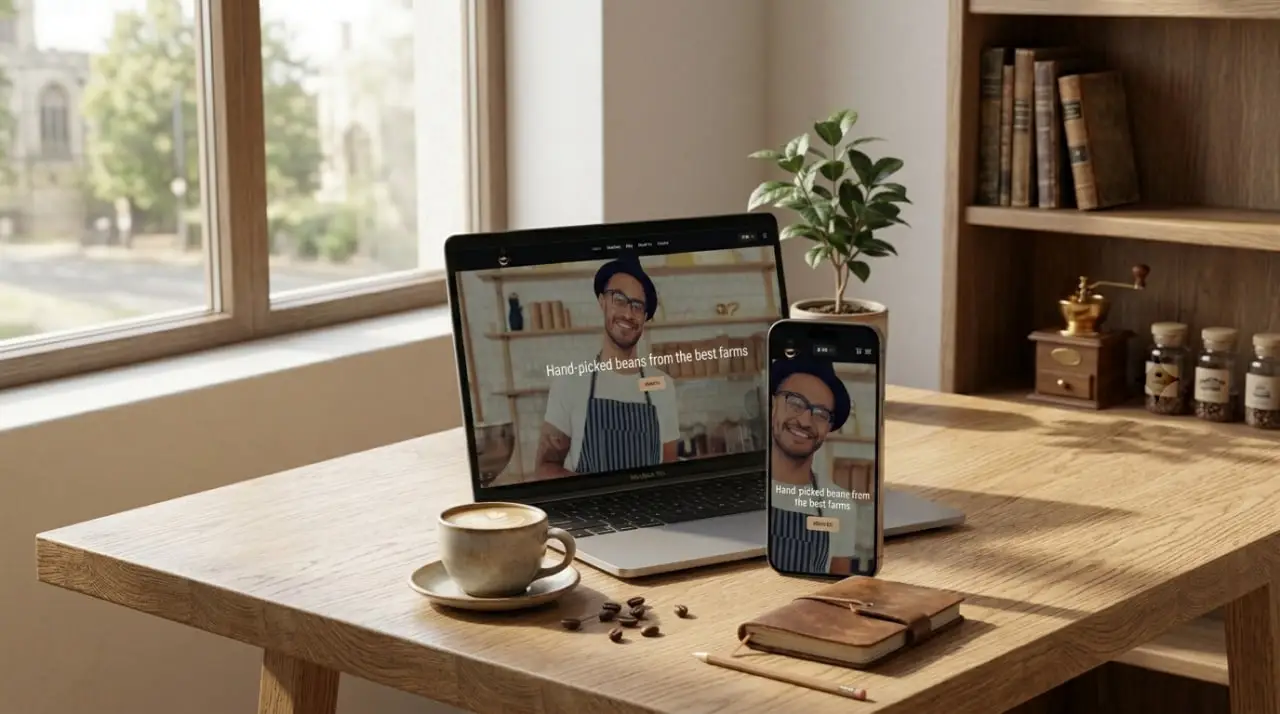 Royal Cafe website mockup